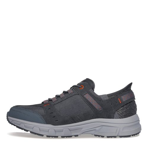 237450WW GYOR Mens Skechers Slip Ins Relaxed Fit Oak Canyon Consistent Winner Sneaker Wide Width Grey Orange 2