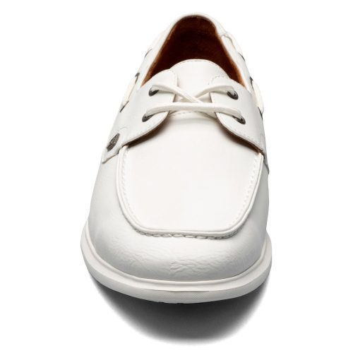 25592 100 Mens Stacy Adams Reid Boat Shoe White 2