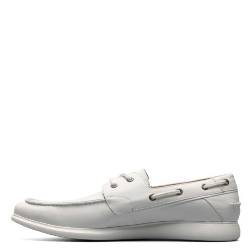 25592 100 Mens Stacy Adams Reid Boat Shoe White 3