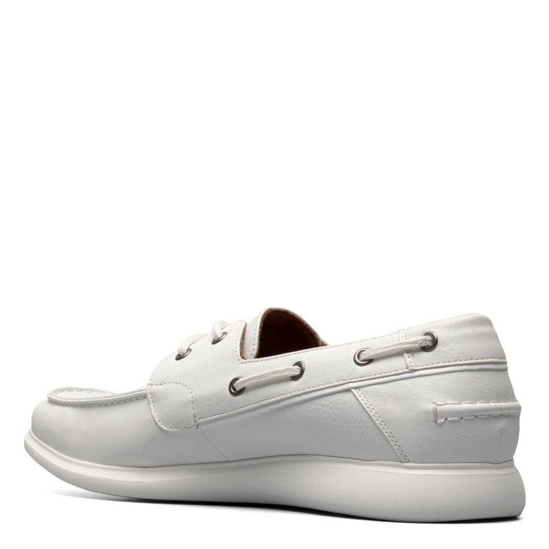 25592 100 Mens Stacy Adams Reid Boat Shoe White 4