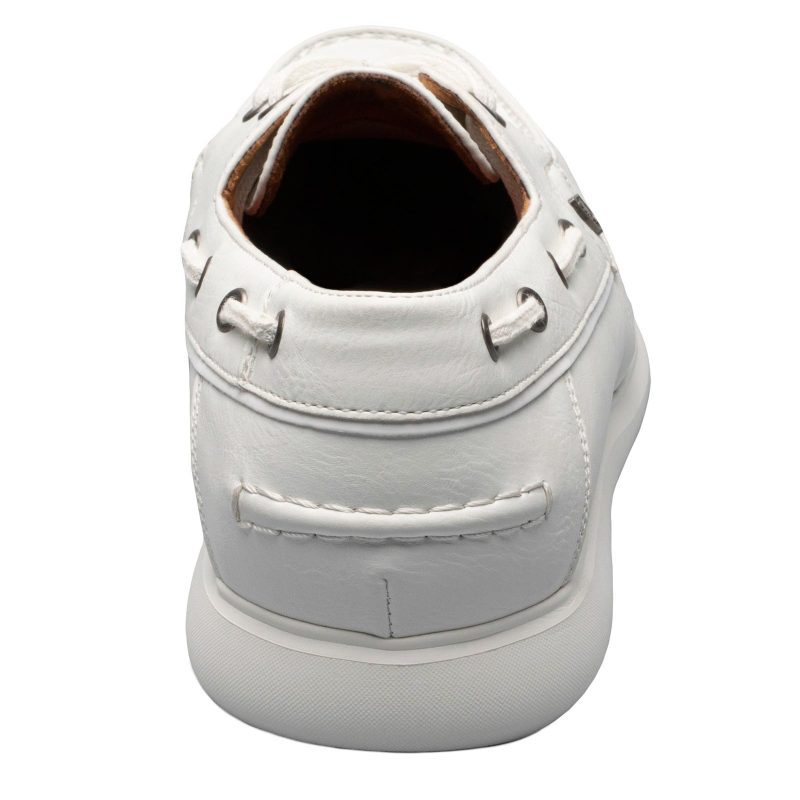 25592 100 Mens Stacy Adams Reid Boat Shoe White 5