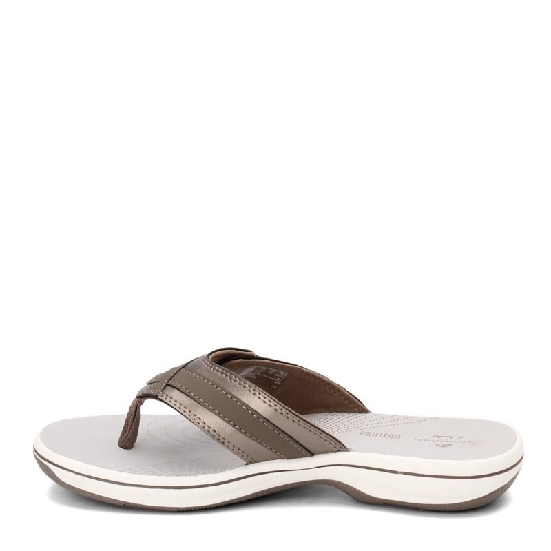 26125509 Womens Clarks Breeze Sea Flip Flop Pewter 3