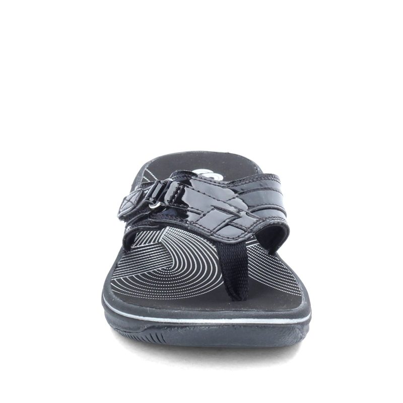 26133671 Womens Clarks Breeze Sea Sandal Black Patent 2