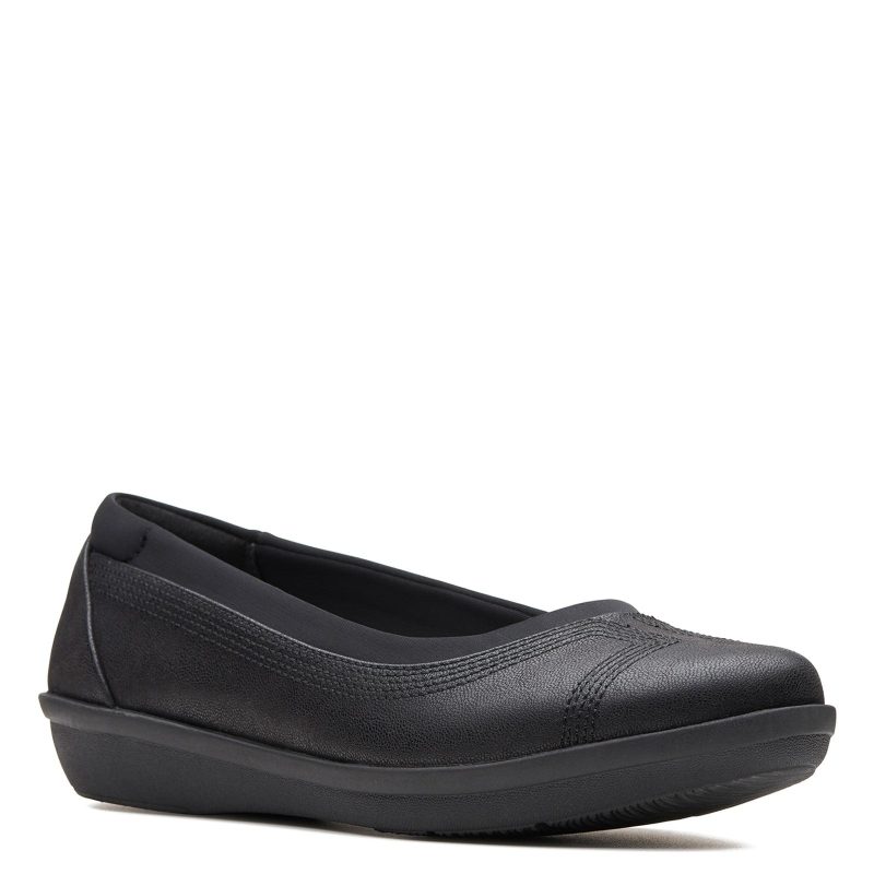 26137787 Womens Clarks Ayla Low Slip On Black