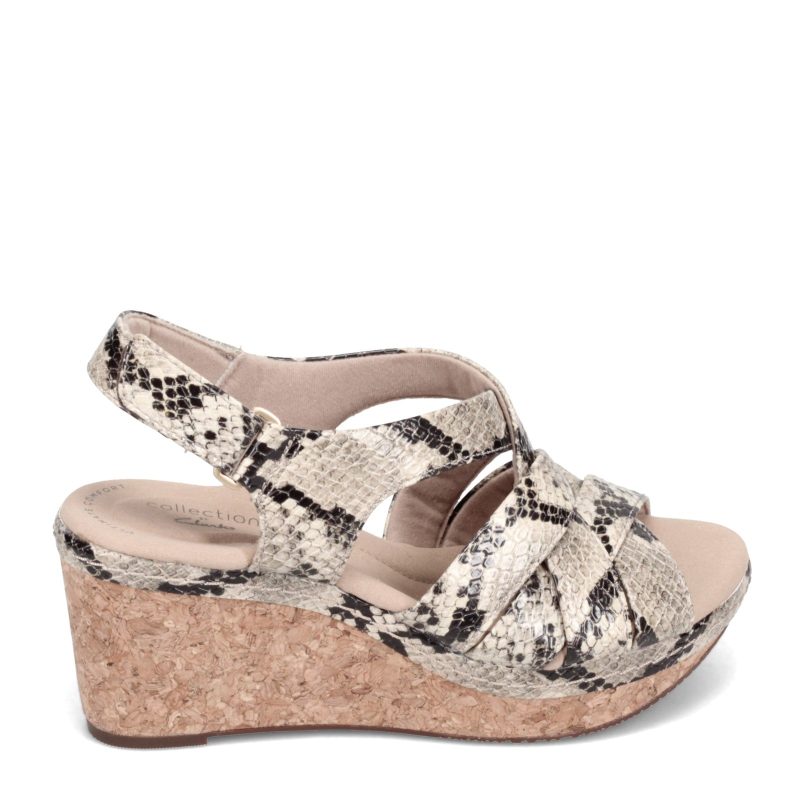 26153721 Womens Clarks Annadel Rayna Sandal Taupe Snake 1