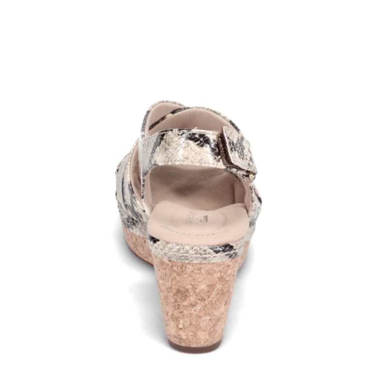 26153721 Womens Clarks Annadel Rayna Sandal Taupe Snake 4