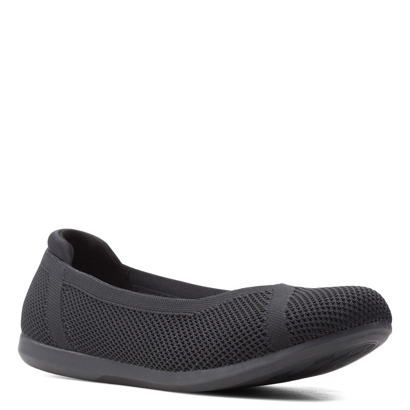 26155324 Womens Clarks Carly Wish Flat Black