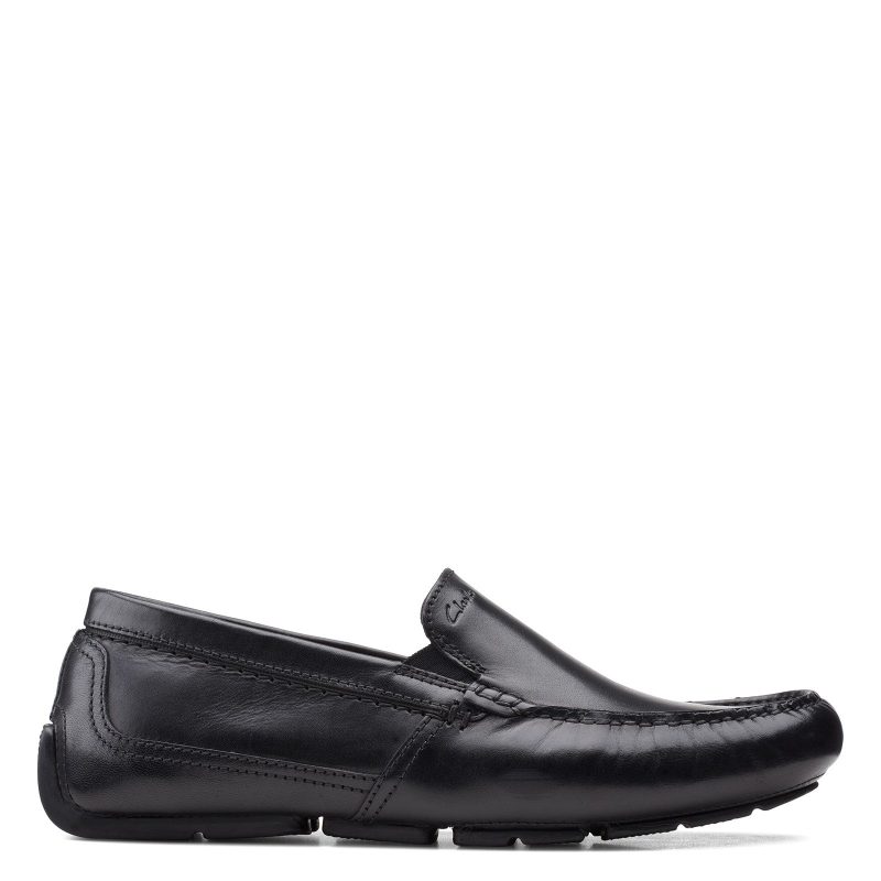 26158707 Mens Clarks Markman Plain Loafer Black 1