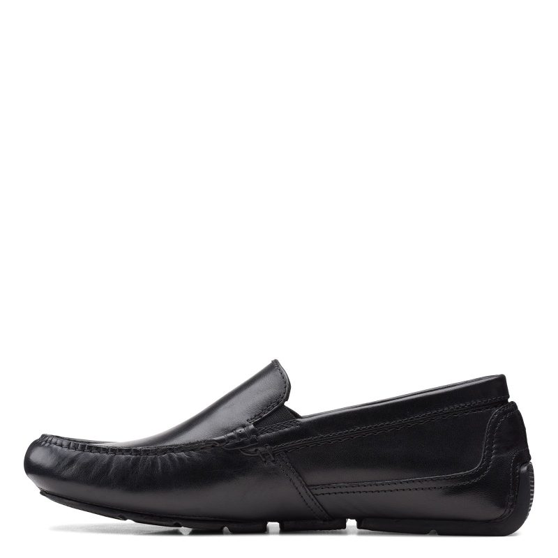 26158707 Mens Clarks Markman Plain Loafer Black 3