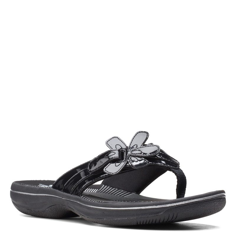 26159852 Womens Clarks Brinkley Flora Sandal Black Patent