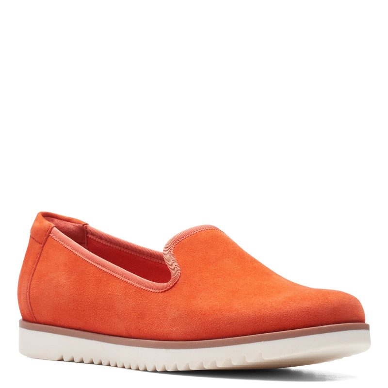 26160094 Womens Clarks Serena Brynn Slip On Orange Suede