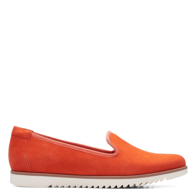 26160094 Womens Clarks Serena Brynn Slip On Orange Suede 1