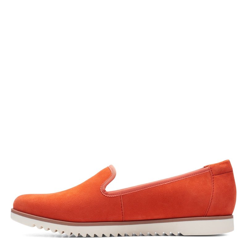 26160094 Womens Clarks Serena Brynn Slip On Orange Suede 3