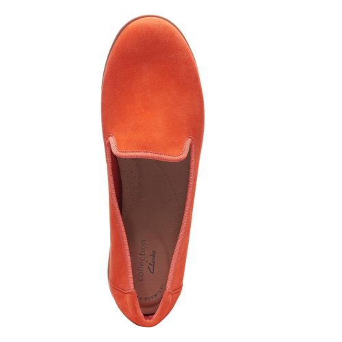 26160094 Womens Clarks Serena Brynn Slip On Orange Suede 5