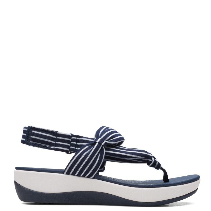 26161069 Womens Clarks Arla Nicole Sandal Navy White 1 d4ee84b6 9334 485a 828d 3aabfd8df12d