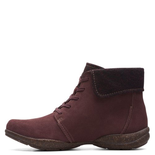 26161998 Womens Clarks Roseville Lace Boot Burgundy Suede 3