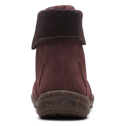 26161998 Womens Clarks Roseville Lace Boot Burgundy Suede 4