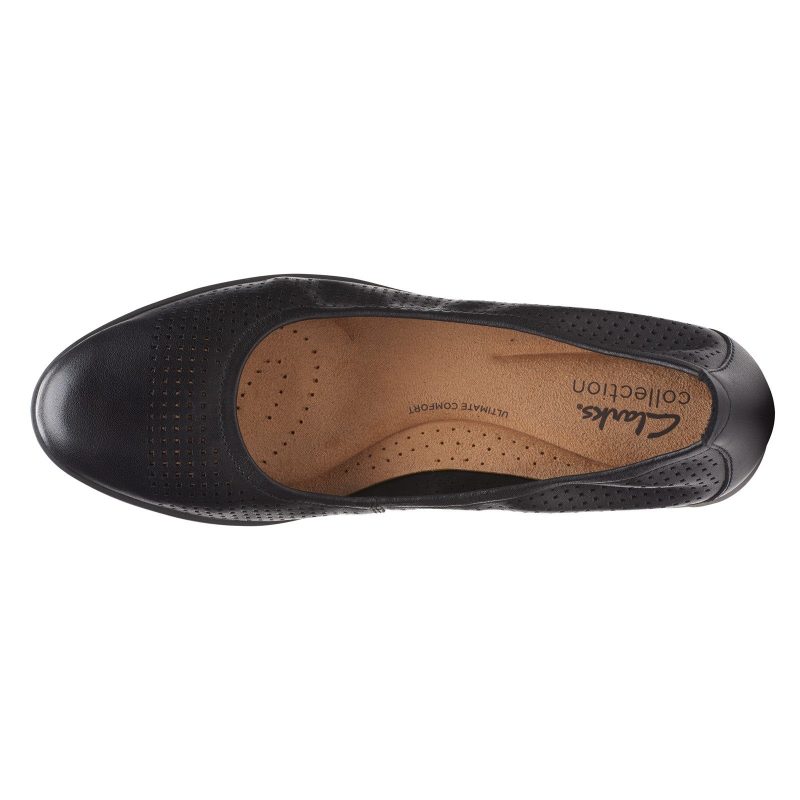 26165152 Womens Clarks Jenette Ease Flat Black 7