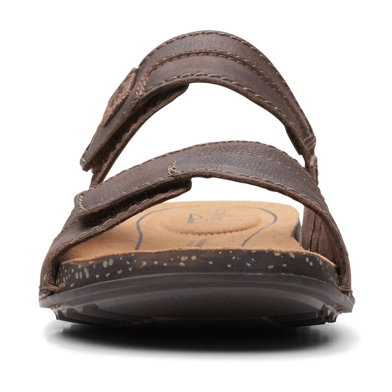 26165188 Mens Clarks Crestview Easy Sandal Dark Brown 2