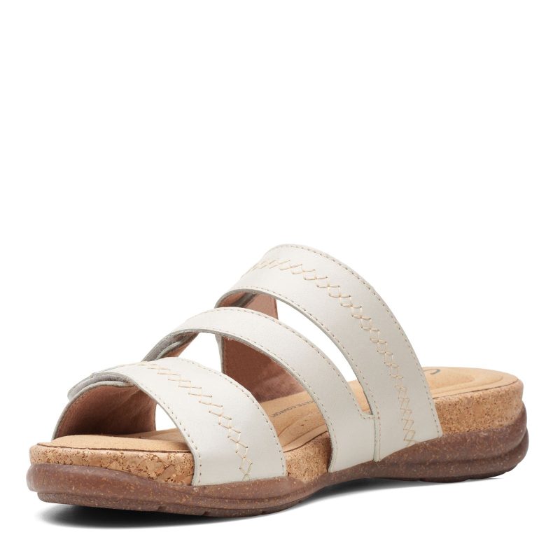 26166238 Womens Clarks Roseville Bay Sandal White 3