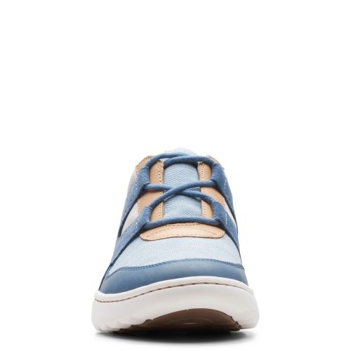 26166254 Womens Clarks Teagan Lace Sneaker Blue Gray 2