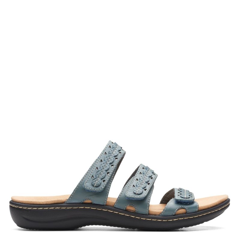 26166494 Womens Clarks Laurieann Cove Sandal Blue Gray 1