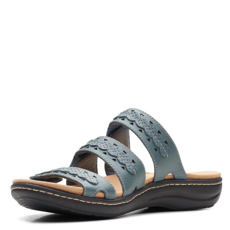 26166494 Womens Clarks Laurieann Cove Sandal Blue Gray 4