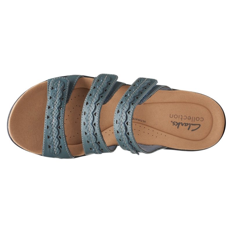 26166494 Womens Clarks Laurieann Cove Sandal Blue Gray 6