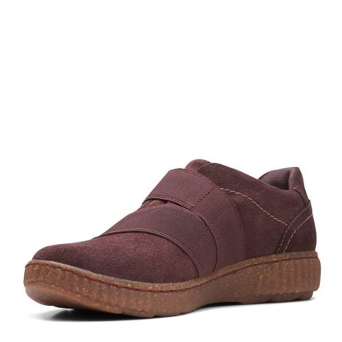 26167349 Womens Clarks Caroline Holly Slip On Burgundy Suede 3