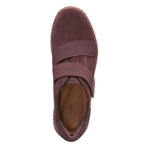 26167349 Womens Clarks Caroline Holly Slip On Burgundy Suede 6