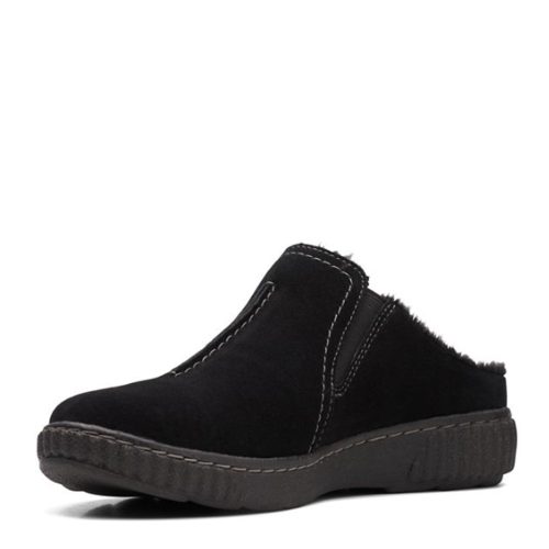 26167460 Womens Clarks Caroline Step Clog Black Suede 3