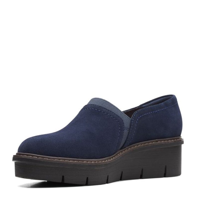 26167632 Womens Clarks Airabell Mid Slip On Navy Suede 3