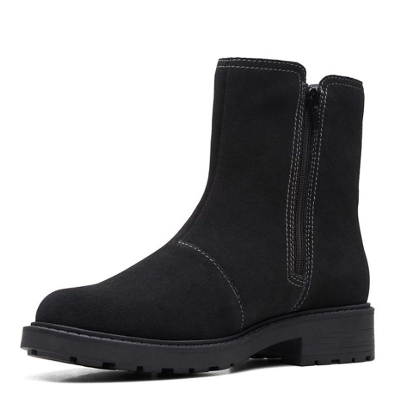 26167827 Womens Clarks Opal Sky Boot Black Suede 3