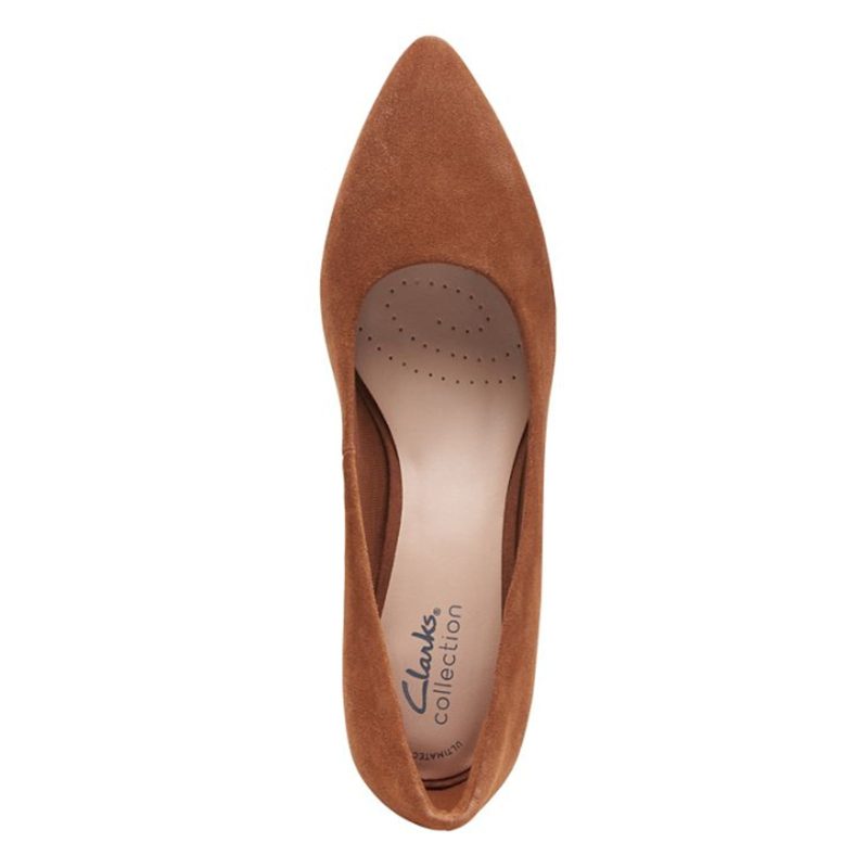 26167835 Womens Clarks Teresa Step Pump Tan Suede 6