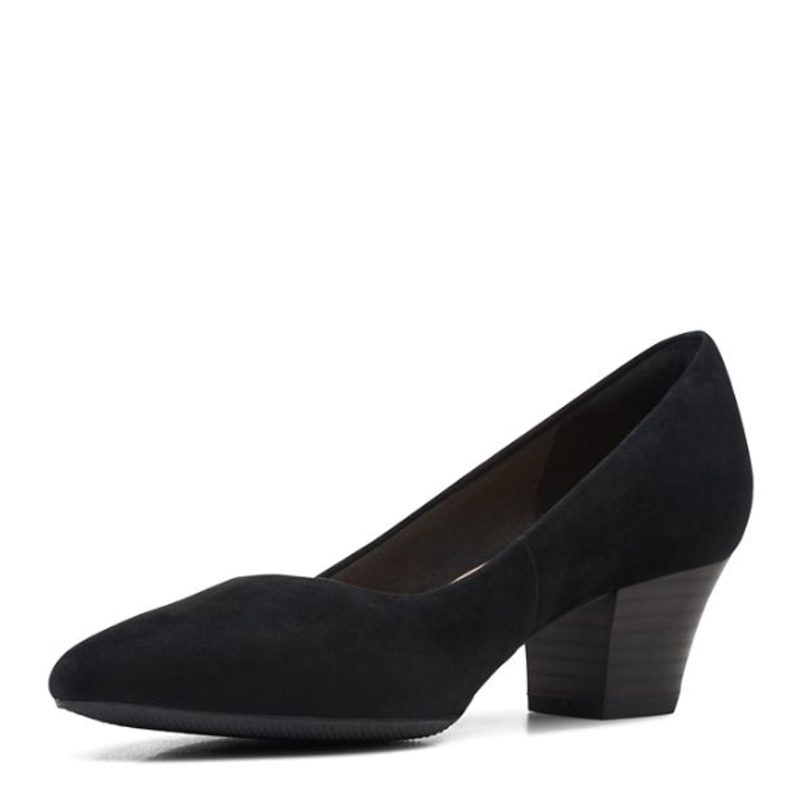 26167842 Womens Clarks Teresa Step Pump Black Suede 3