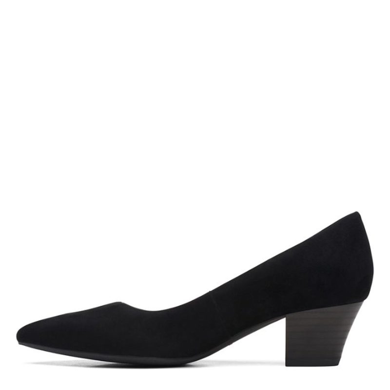 26167842 Womens Clarks Teresa Step Pump Black Suede 4