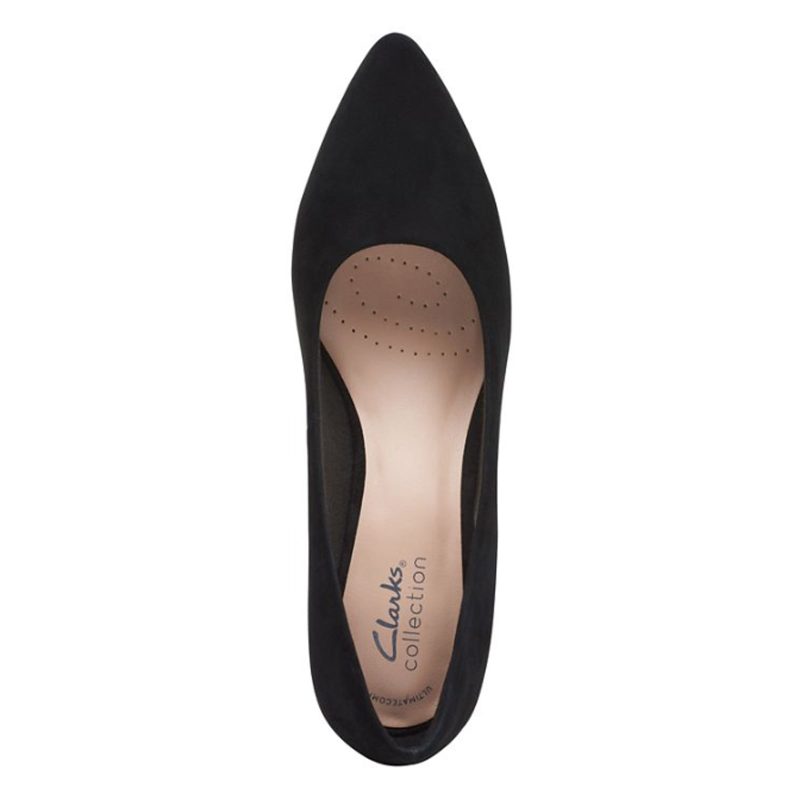 26167842 Womens Clarks Teresa Step Pump Black Suede 6