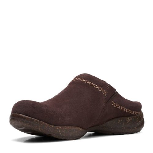 26167872 Womens Clarks Roseville Echo Clog Brown Suede 3