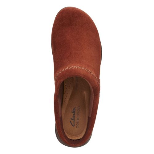 26167896 Womens Clarks Roseville Echo Clog Mahogany 6