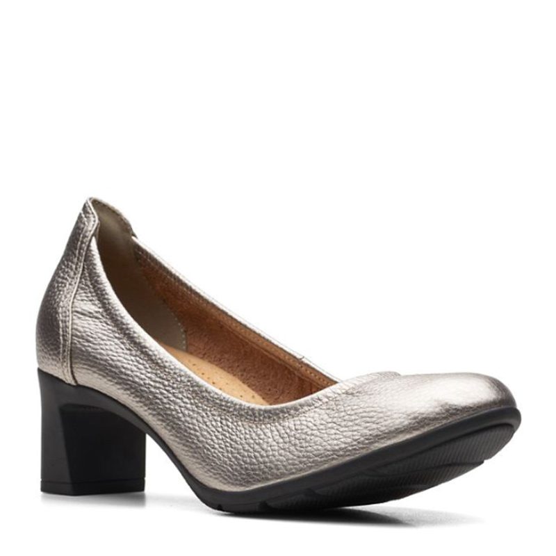 26167909 Womens Clarks Neiley Pearl Pump Pewter