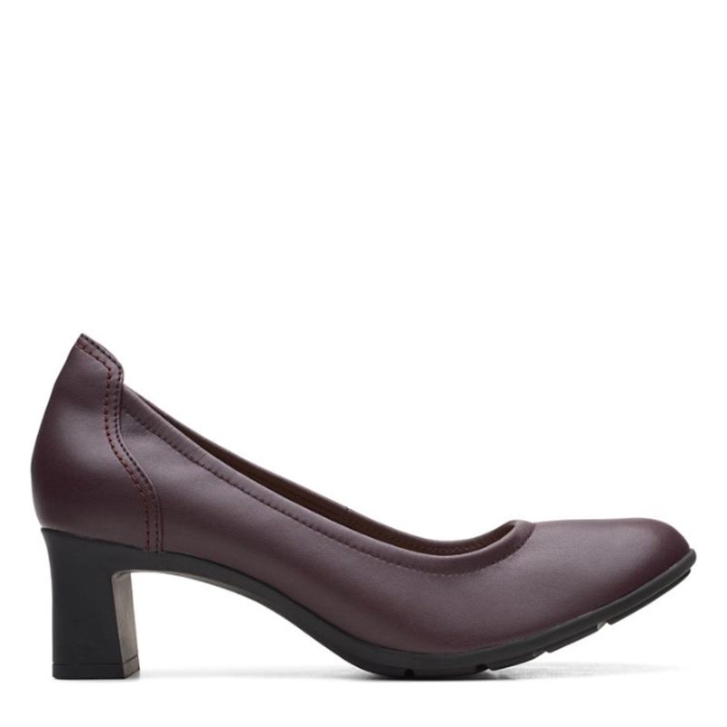 26167914 Womens Clarks Neiley Pearl Pump Burgundy 1