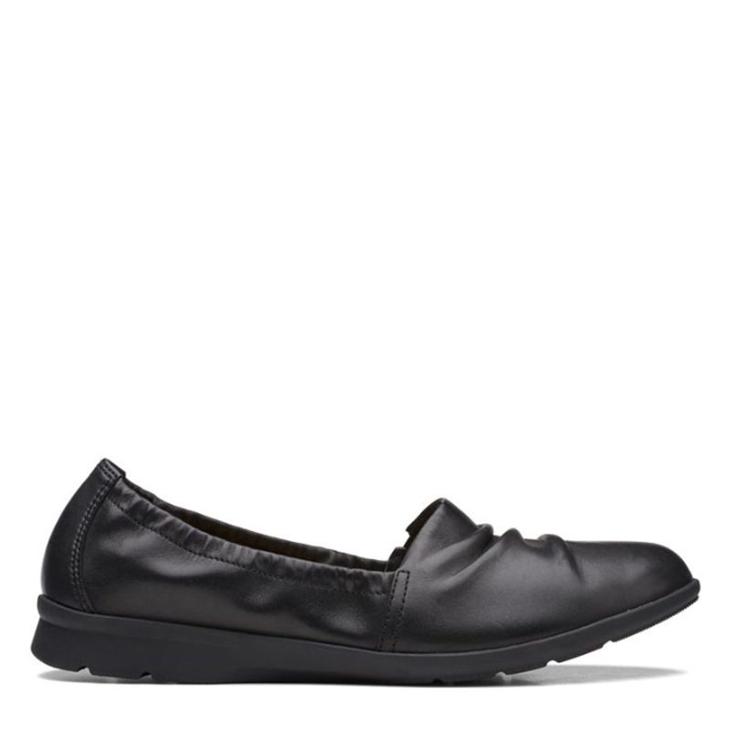 26167960 Womens Clarks Jenette Ruby Flat Black 1