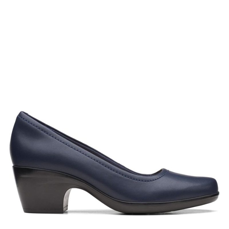 26168155 Womens Clarks Emily Belle Pump Navy 1