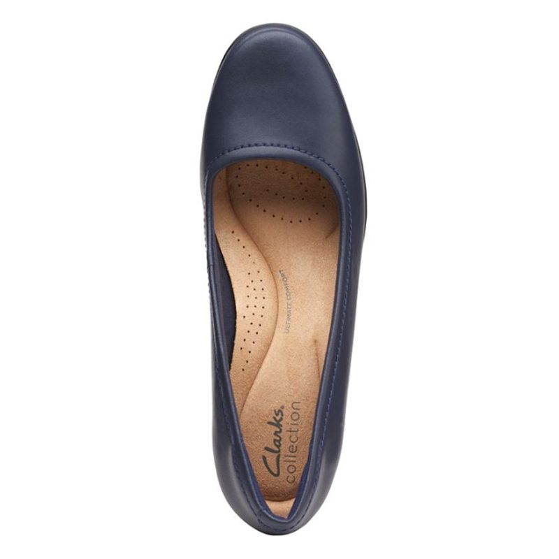 26168155 Womens Clarks Emily Belle Pump Navy 6