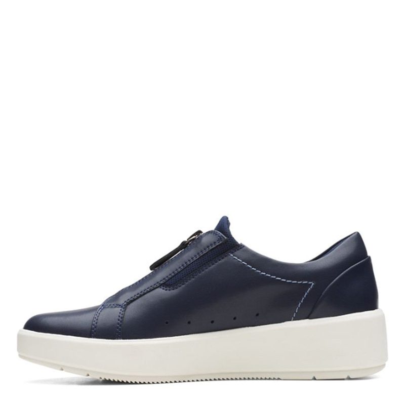 26168518 Womens Clarks Layton Rae Sneaker Navy Leather 4