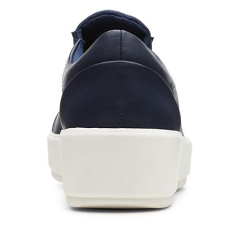 26168518 Womens Clarks Layton Rae Sneaker Navy Leather 5