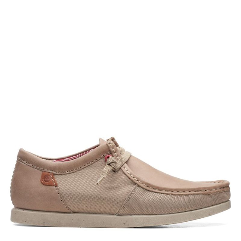 26168718 Mens Clarks Shacre Lite Moc Beige Fabric 1