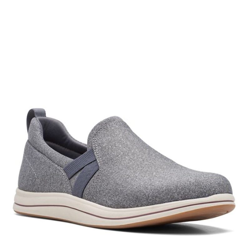 26168884 Womens Clarks Breeze Bali Slip On Grey