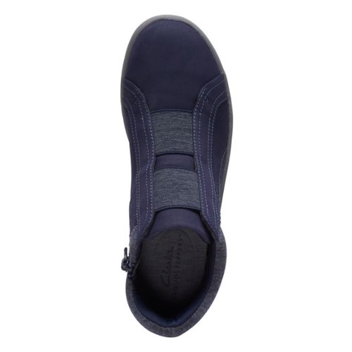 26168956 Womens Clarks Adella Bend Bootie Navy Fabric 6