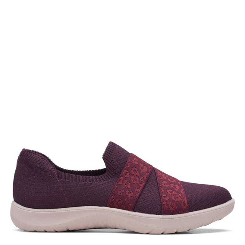 26168964 Womens Clarks Adella Stride Slip On Burgundy 1